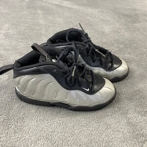 Nike Little Posite One Kids 9C Silver Black CV8918-002 Basketball Sneakers
